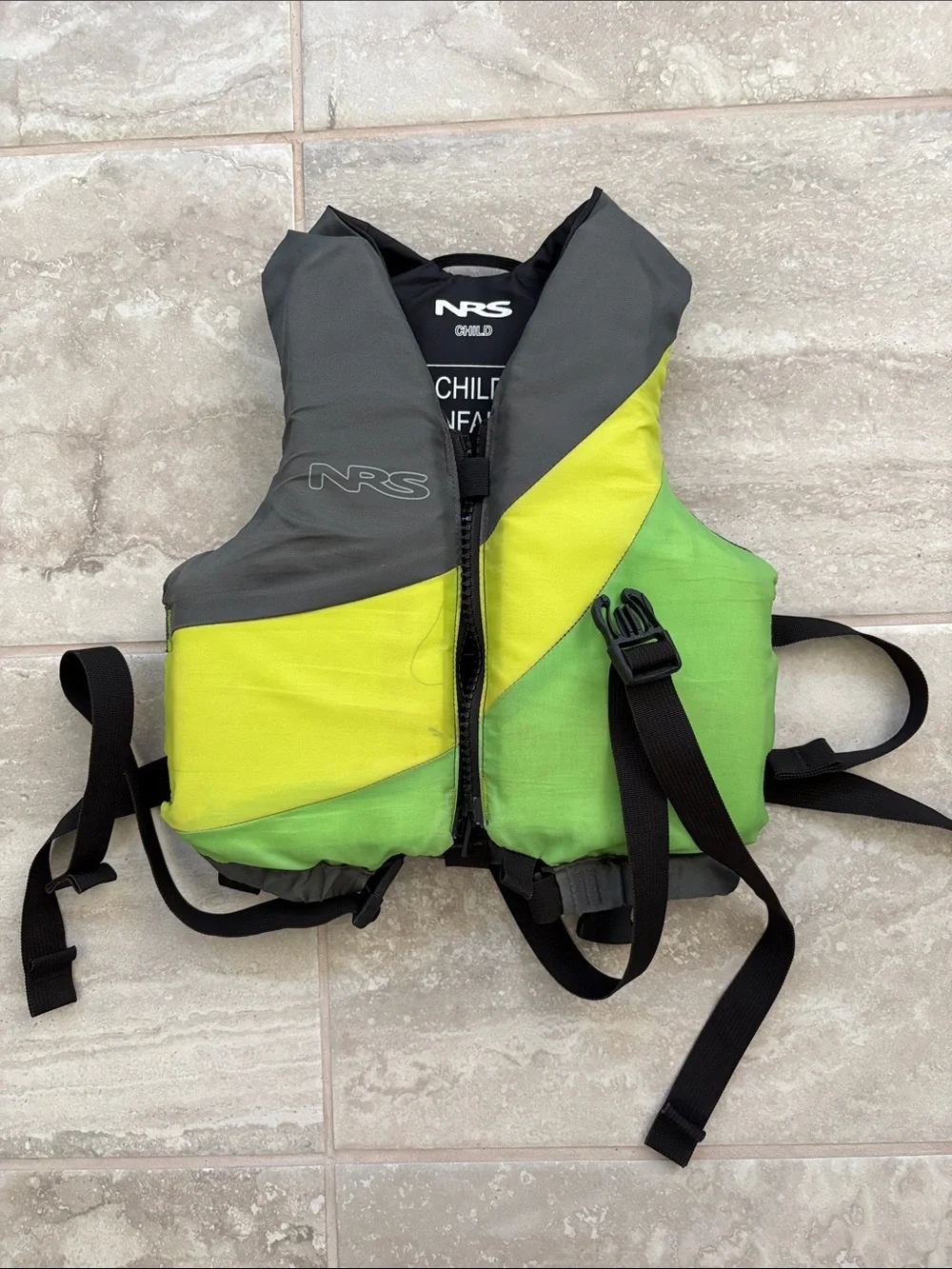 NRS Kids Life Jacket in Neon Yellow & Lime Green